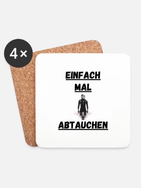 Tauchen - Untersetzer (4er-Set) - Weiß