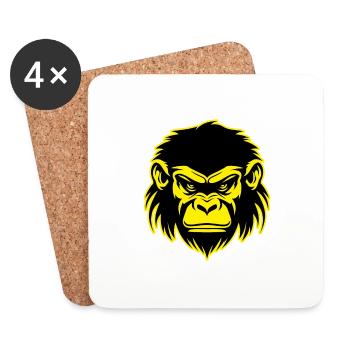 Monkey Animal Portrait - Coasters (set of 4) - white - Front