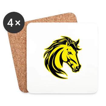 Portrait d’animal de cheval - Dessous de verre (lot de 4) - blanc - Devant