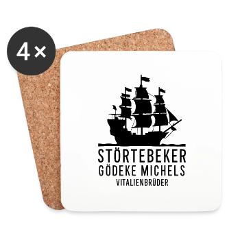 Störtebeker Gödeke Michels Vitalienbrüder - Untersetzer (4er-Set) - Weiß - Vorne