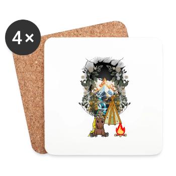 Nature Nature Lover Shaman Horse Tent Teepee - Coasters (set of 4) - white - Front