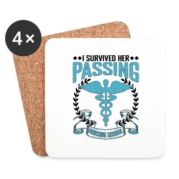 I Survived Her Passing Nursing School 23 - Coasters (set of 4) - white - Front