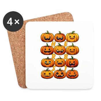 AUTUMN PUMPKIN - Coasters (set of 4) - white - Front