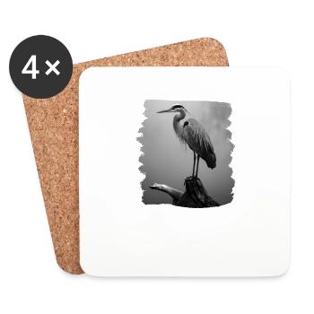 Heron Reiher - Coasters (set of 4) - white - Front