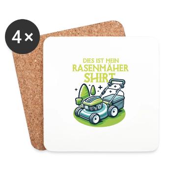 Dies ist mein Rasenmäher Shirt - Rasen mähen - Untersetzer (4er-Set) - Weiß - Vorne