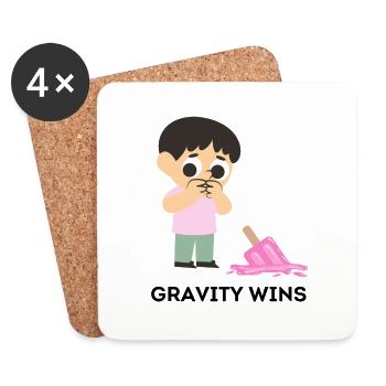 gravity wins - Untersetzer (4er-Set) - Weiß - Vorne
