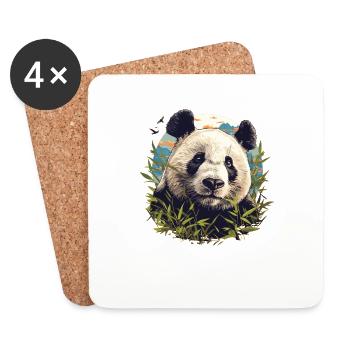 Panda géant Pandas Große Pandas Großer Panda - Dessous de verre (lot de 4) - blanc - Devant