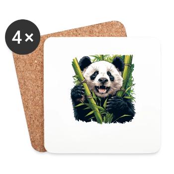 Panda géant Pandas Große Pandas Großer Panda - Dessous de verre (lot de 4) - blanc - Devant