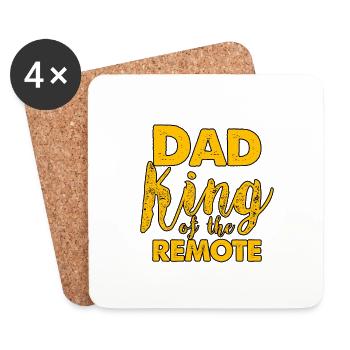 Dad King Of The Remote 3 - Coasters (set of 4) - white - Front