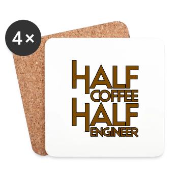 Half Coffee Half Engineer 3 - Coasters (set of 4) - white - Front