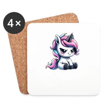 Unicorn nope just nope - Coasters (set of 4) - white - Front