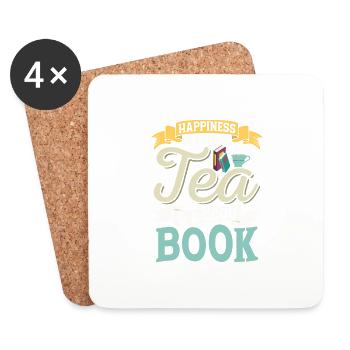 Happiness Is A Cup Of Tea & A Good Book Tea Drinke - Untersetzer (4er-Set) - Weiß - Vorne