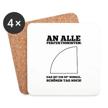 Perfectionist Nightmare - Fun 89° Angle - Coasters (set of 4) - white - Front