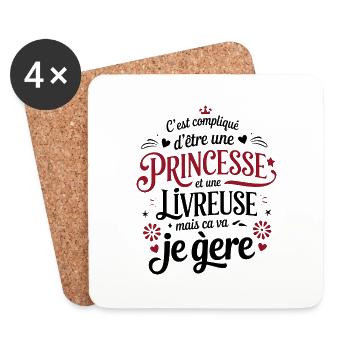 Lieferung Prinzessin - Untersetzer (4er-Set) - Weiß - Vorne