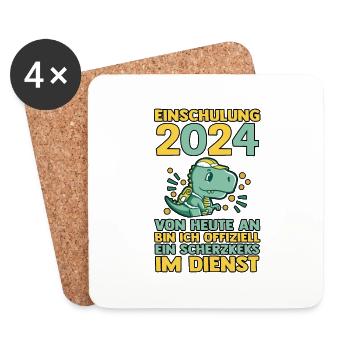 Inscription de la rentrée scolaire pour les enfants de 1ère année - Dessous de verre (lot de 4) - blanc - Devant