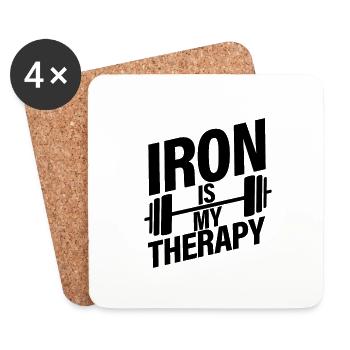 Iron Is My Therapy - Coasters (set of 4) - white - Front