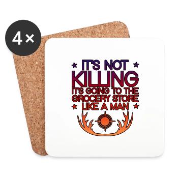 It's Going To The Grocery Store Like A Man 4 - Coasters (set of 4) - white - Front
