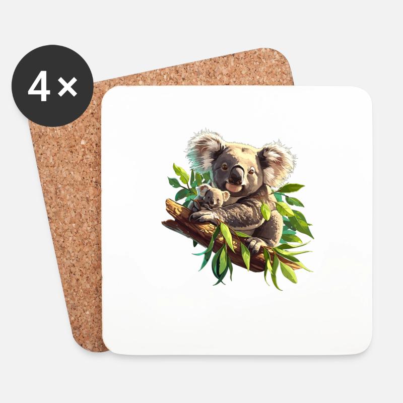 Koalas Koala - Untersetzer (4er-Set) - Weiß