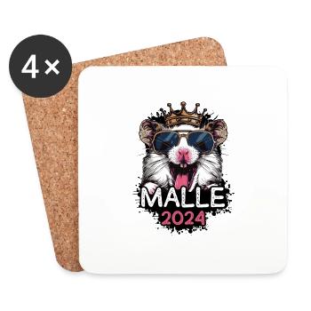Malle 2024 Hamster de fête - Dessous de verre (lot de 4) - blanc - Devant