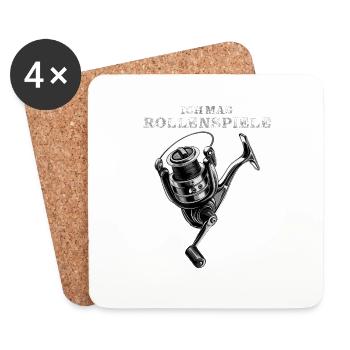 MOULINET DE PÊCHE J’AIME LE JEU DE RÔLE - Dessous de verre (lot de 4) - blanc - Devant
