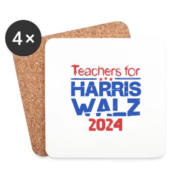 Enseignant pour Harris Walz 2024 - Dessous de verre (lot de 4) - blanc - Devant