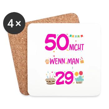 50 isn't so bad if you look like - Coasters (set of 4) - white - Front