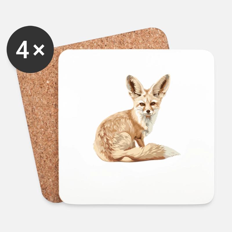 Fennec Fox Fenneks Fennek - Untersetzer (4er-Set) - Weiß