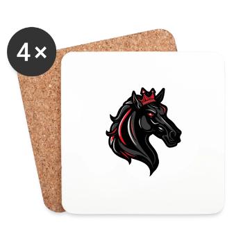 Horse Head Crown - Coasters (set of 4) - white - Front
