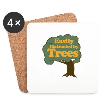 Easily Distracted by Trees - Coasters (set of 4) - white - Front
