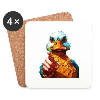 DUCK - Coasters (set of 4) - white - Front