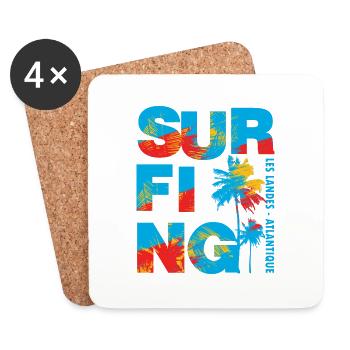 010s SURFING - Dessous de verre (lot de 4) - blanc - Devant