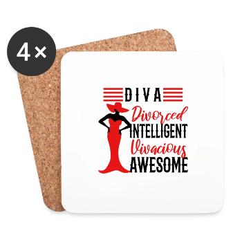 Divorce Diva - Coasters (set of 4) - white - Front