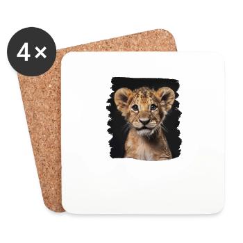 Lion Löwen Löwe - Untersetzer (4er-Set) - Weiß - Vorne