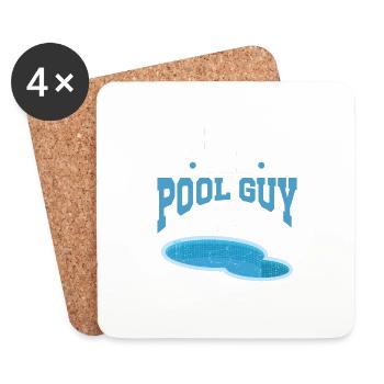 Pool Cleaner Keep Calm The Pool Guy Is Here - Untersetzer (4er-Set) - Weiß - Vorne