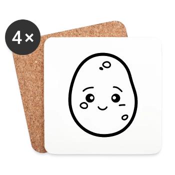 potato - Coasters (set of 4) - white - Front