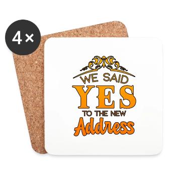 Nous avons dit oui à la nouvelle adresse - Dessous de verre (lot de 4) - blanc - Devant