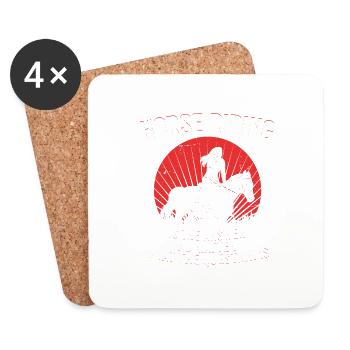 L’équitation est la réponse Riding Girl Horseback - Dessous de verre (lot de 4) - blanc - Devant