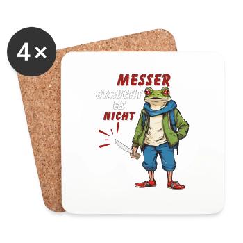 MESSER BRAUCHT ES NICHT - Untersetzer (4er-Set) - Weiß - Vorne