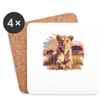 Lionne Lionnes Lionne - Dessous de verre (lot de 4) - blanc - Devant