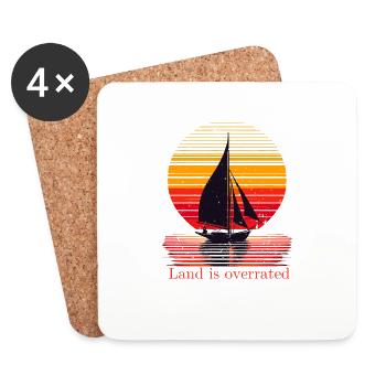 La terre est surestimée Voile Marin Bateau Nautique - Dessous de verre (lot de 4) - blanc - Devant