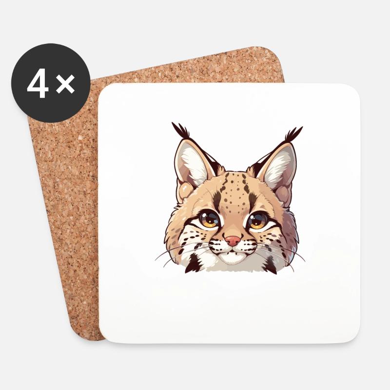 Lynx Luchse Luchs - Untersetzer (4er-Set) - Weiß