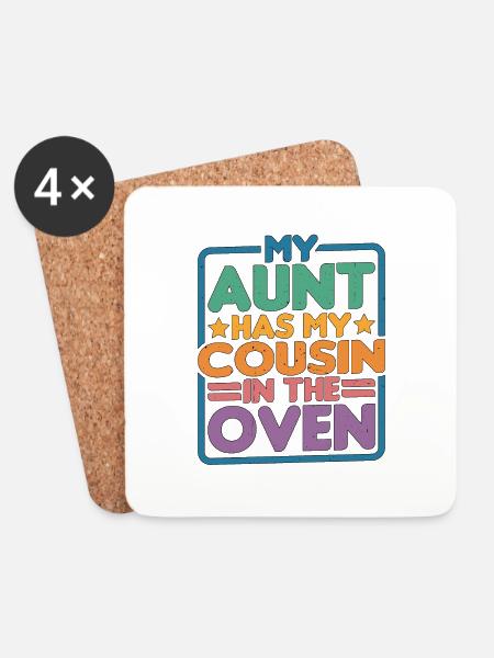 My Aunt Has My Cousin In The Oven 13 - Untersetzer (4er-Set) - Weiß
