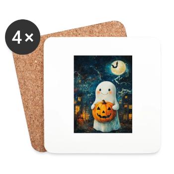 Halloween Gift Women Spirit Men Kids Decoration - Coasters (set of 4) - white - Front