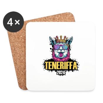 Tenerife 2024 Alpaca Party Holiday - Coasters (set of 4) - white - Front