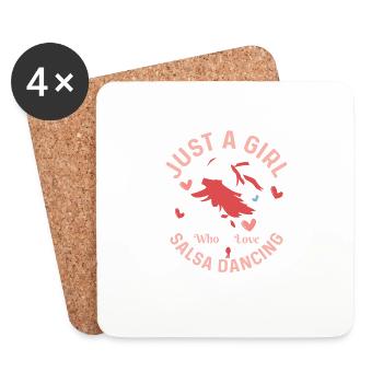 Just A Girl Who Love Salsa Dancing Salsa Dance Lat - Coasters (set of 4) - white - Front