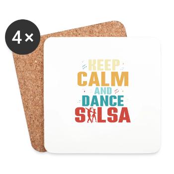 Keep Calm And Dance Salsa Salsa Dance Latin Music - Coasters (set of 4) - white - Front
