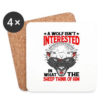 A Wolf Isn't Interested In What The Sheep Think - Untersetzer (4er-Set) - Weiß - Vorne
