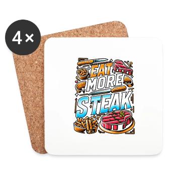 Eat More Steak 12 - Untersetzer (4er-Set) - Weiß - Vorne