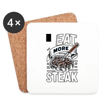 Eat More Steak 8 - Untersetzer (4er-Set) - Weiß - Vorne