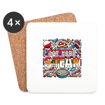 Eat More Steak 9 - Untersetzer (4er-Set) - Weiß - Vorne